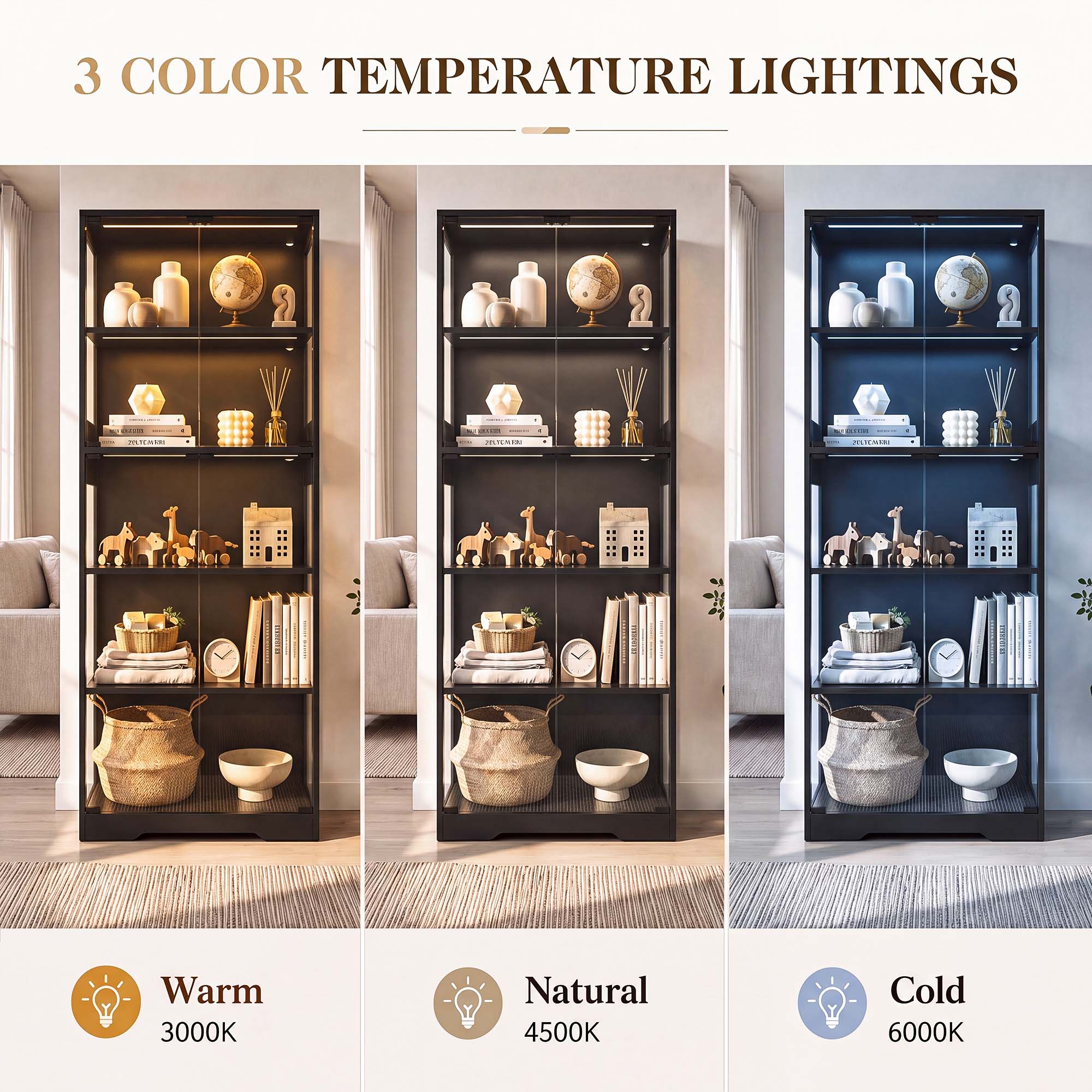 TCGBKAF 5‑Tier Display Cabinet - Home Office In Living Room review and price