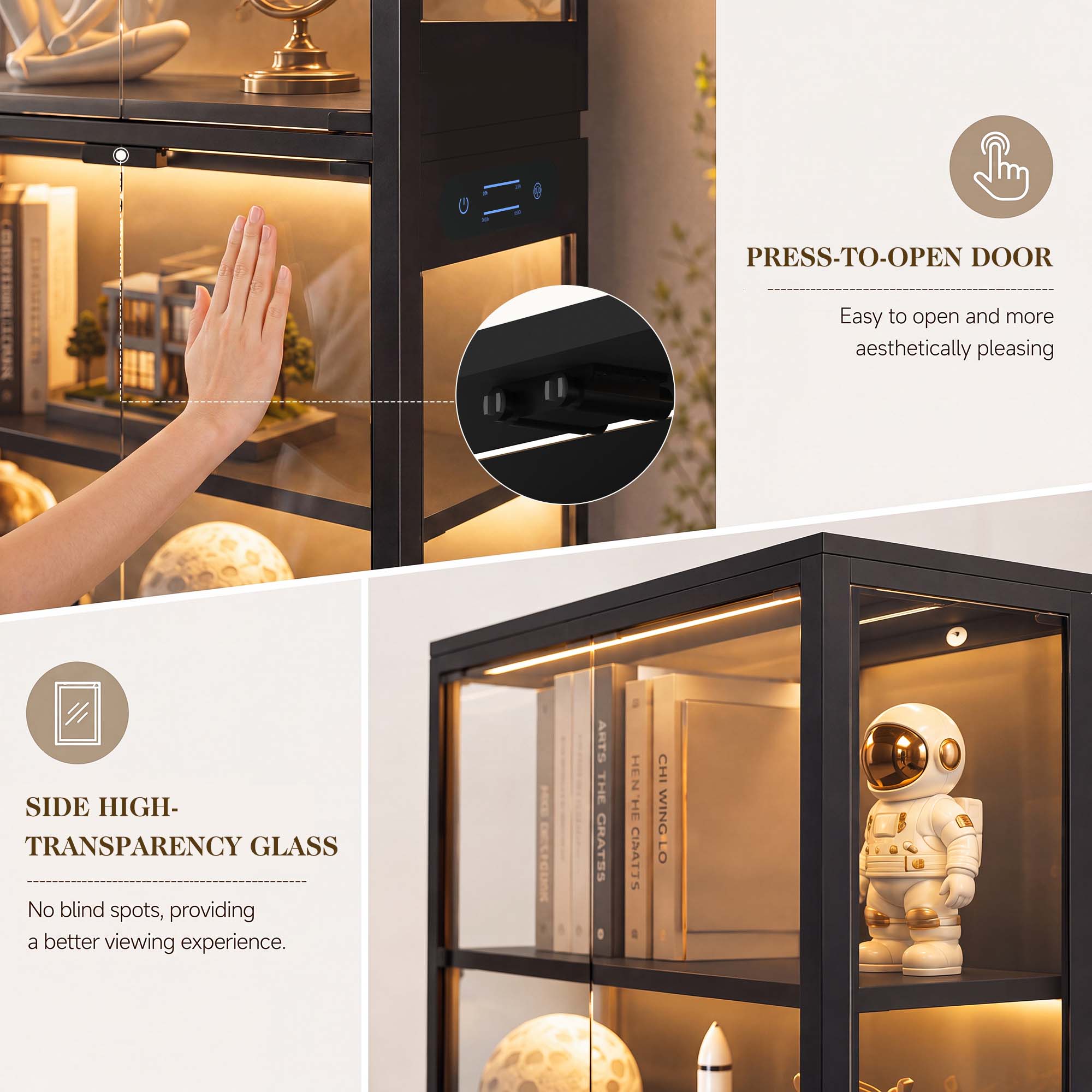 TCGBKAF 5‑Tier Display Cabinet - Home Office In Living Room review and price