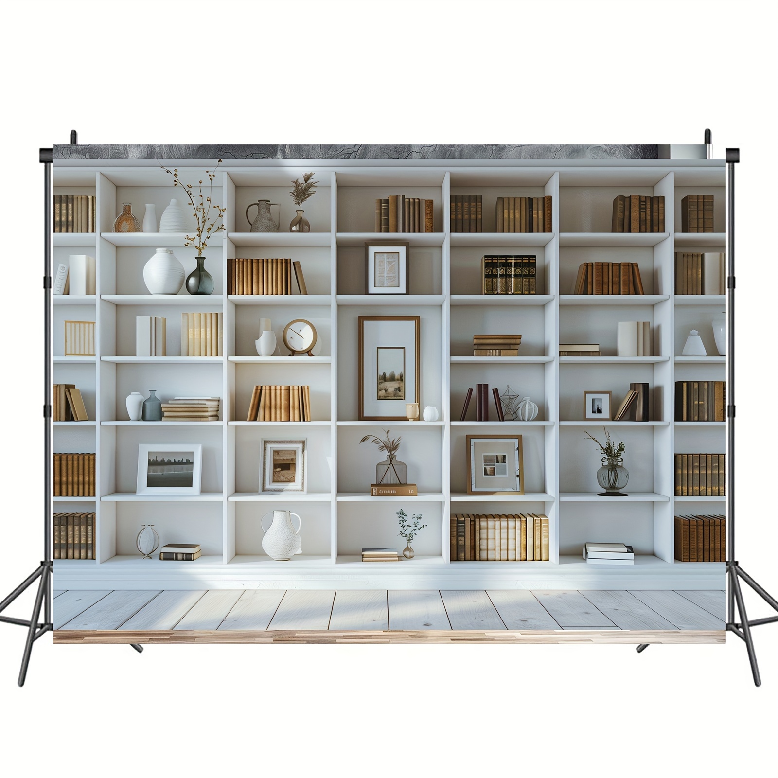 1pc White Bookshelf background - Home Office Zoom Background review and price