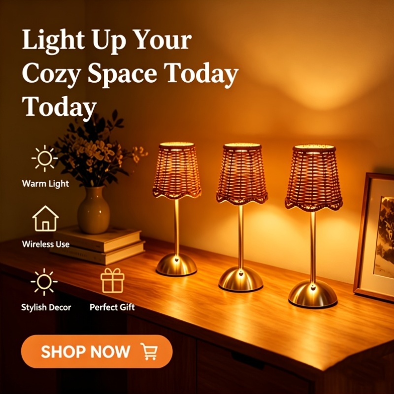 Bohemian Woven Rattan Art Tabl - Home Office Lamp review and price