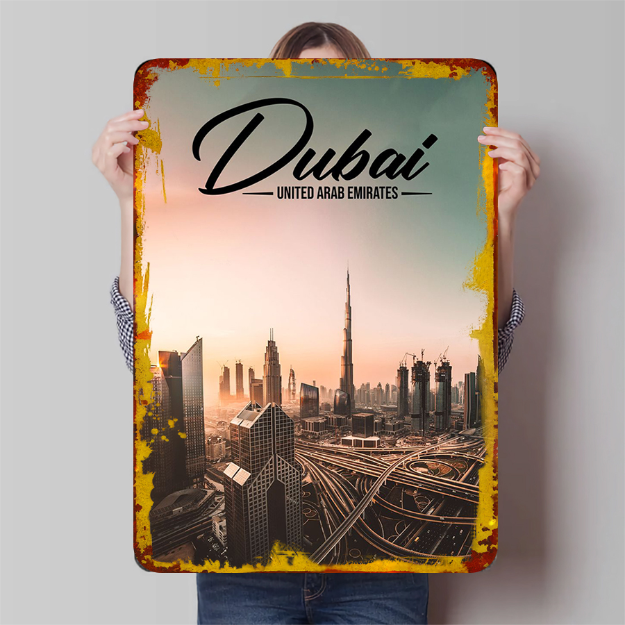 Dubai Cityscape Metal Wall Art - Home Office Dubai review and price