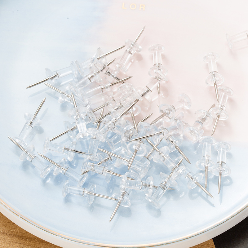 50/100pcs Push Pins Transparen - Home Office Head review and price