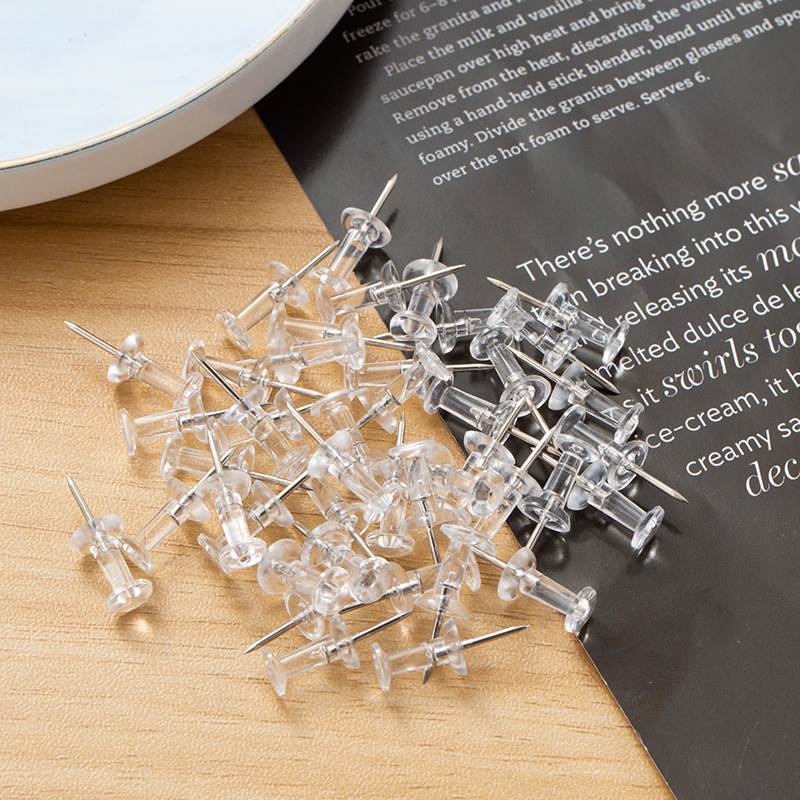 50/100pcs Push Pins Transparen - Home Office Head review and price