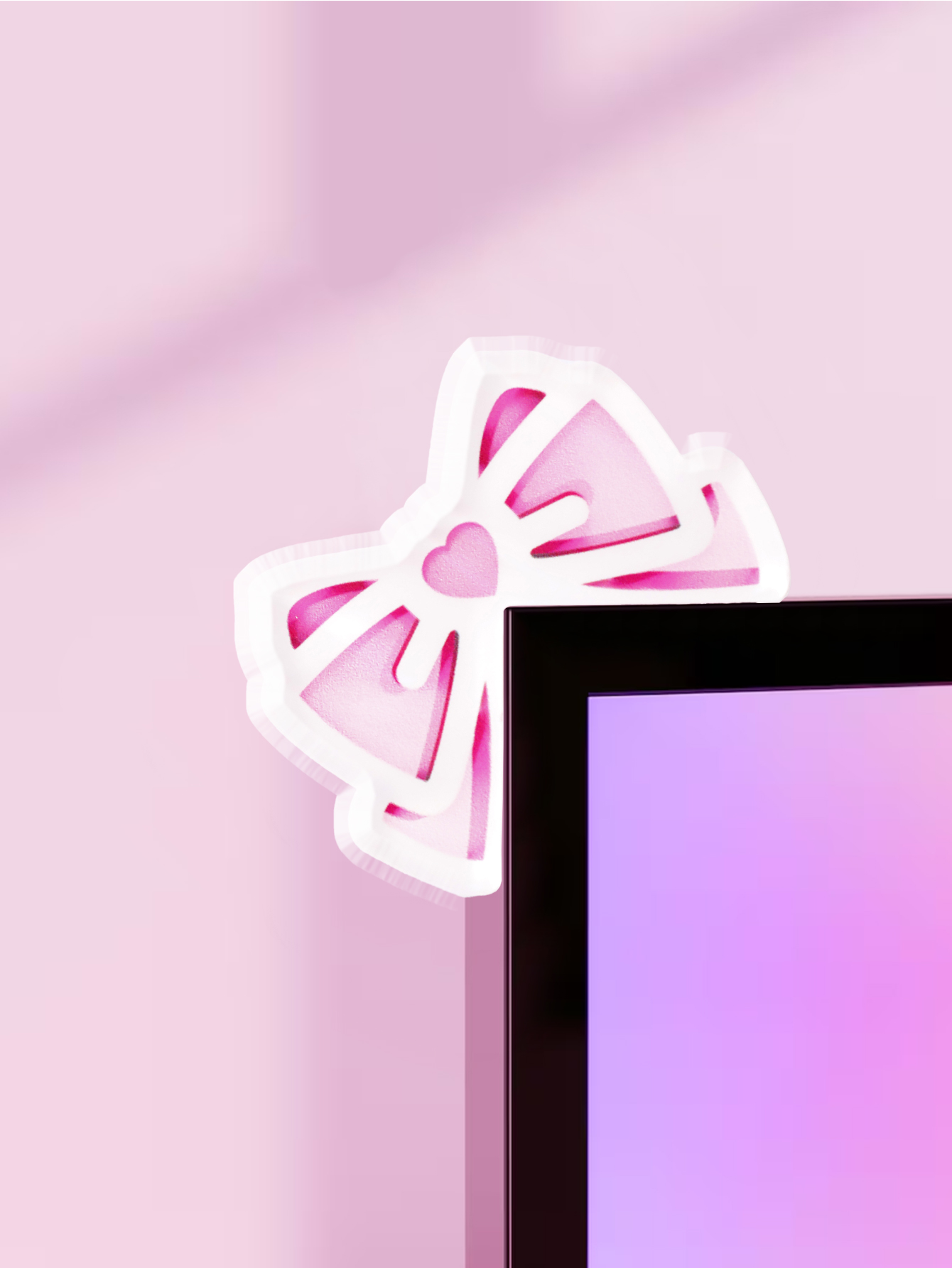 Kawaii Bow Monitor Decor Pink  - Home Office Equipment review and price