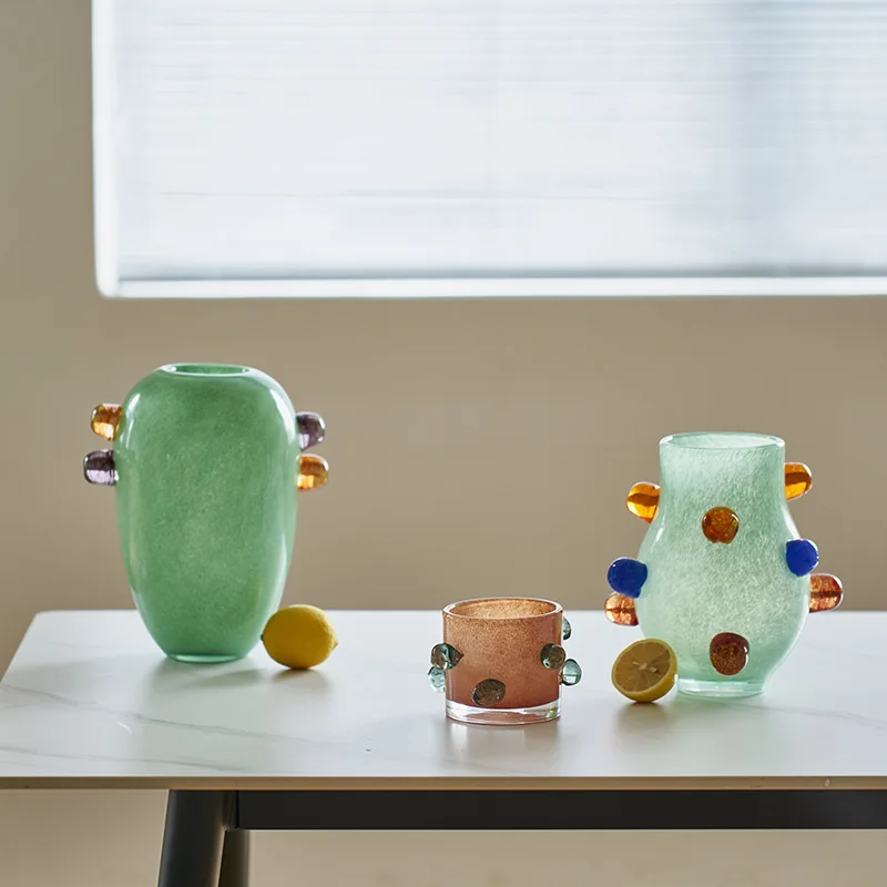 Colorful Round Bead Glass Vase - Home Office Form review and price